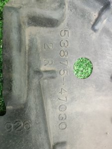 Подкрылок передний правый TOYOTA PRIUS OEM 5387547030 ZVW30 2011